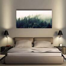 1 Tấm Canvas Trang Trí Giáng Sinh Phong Cách Rustic Poster, Tranh Phong Cảnh Rừng Sương Mù, Nghệ Thuật Treo Tường Canvas, Tranh Treo Tường Tác Phẩm Nghệ Thuật, Sẵn Sàng Treo Làm Quà Tặng, Phòng Ngủ, Văn Phòng, Phòng Khách, Trang Trí Tường, Trang Trí Nhà Cửa Và Ký Túc Xá - Nhiều màu - Xem 2