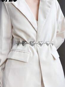2024 New Fashionable And Creative Heart Shaped Party Belt As Summer Gift For Women - 銀色 - 查看 2