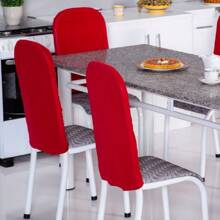 Kit 4 Tubular Iron Kitchen Chair Back Covers In Gel Mesh With Plain Elastic - 紅色 - 查看 2