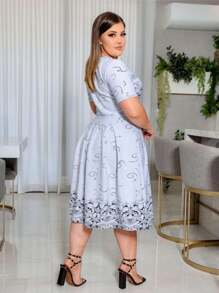 Midi Dress Social Evangelical Fashion Launch Wonderful Fit Fashion - trắng - Xem 3