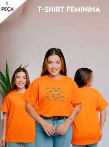 T-Shirt Women's Basic T-Shirt Short Sleeve Shirt Modern The Chosen Christian 7145 - 橘色 - 查看 5