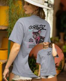 Damon Jamie Remi Rock Band  Basic Unisex T-Shirt - Xám - Xem 2