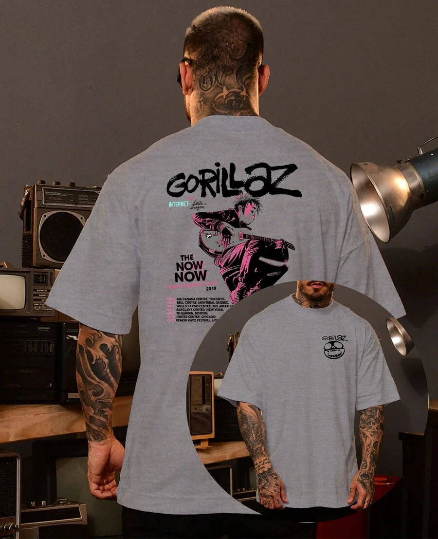 Damon Jamie Remi Rock Band  Basic Unisex T-Shirt - Xám - Xem 1