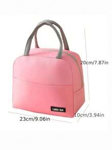 Multifunctional Solid Color Twill Lunch Bag Handheld Insulated Bag For Bento Box, Meal, And Picnic, Summer Outdoor Bags For Food, Picnic Camping Bags - Black - View 2