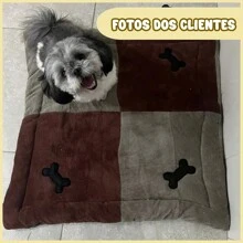 4 Bone Embroidered Dog And Cat Bed Luxury Padded Pet Mat - 黃色 - 查看 8