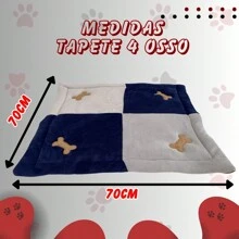 4 Bone Embroidered Dog And Cat Bed Luxury Padded Pet Mat - 黃色 - 查看 4