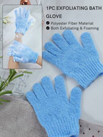 10只蓝色去角质手套，适用于沐浴、SPA和身体磨砂，去除死皮。中号去角质手套，适用于沐浴、SPA和身体按摩。男女通用，适用于沐浴去角质手套。家居浴室装饰 秋季装饰 返校季