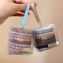 8PCS Phụ nữ Cô gái Đơn giản Cơ bản Đàn hồi Dây buộc tóc Scrunchie Dây buộc tóc đuôi ngựa Dây cao su Thời trang Băng đô Phụ kiện tóc - Nhiều màu - Xem 8