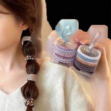 8PCS Phụ nữ Cô gái Đơn giản Cơ bản Đàn hồi Dây buộc tóc Scrunchie Dây buộc tóc đuôi ngựa Dây cao su Thời trang Băng đô Phụ kiện tóc - Nhiều màu - Xem 3