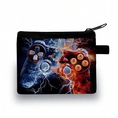 1PC Children's Change Storage Bag Game Machine Pattern Suitable For Daily And Campus Use