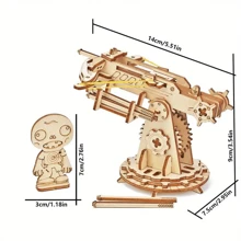 独特的 3D 木制攻城弩拼图玩具，配有松紧带发射器、创意装饰品和具有挑战性的脑筋急转弯，木制拼图，金属拼图，3D 木制拼图 - 木 - 查看 13