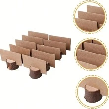 10 件/套木制树桩便笺架 [不包括卡片和照片]、木制姓名架、装饰、便笺夹、木制便笺架、木制婚礼树桩、泡桐蜡烛和烛台托盘套装、木制便笺夹架、木制树桩便笺架，非常适合婚礼、2025 年新年、情人节和家庭/办公室装饰最佳礼物