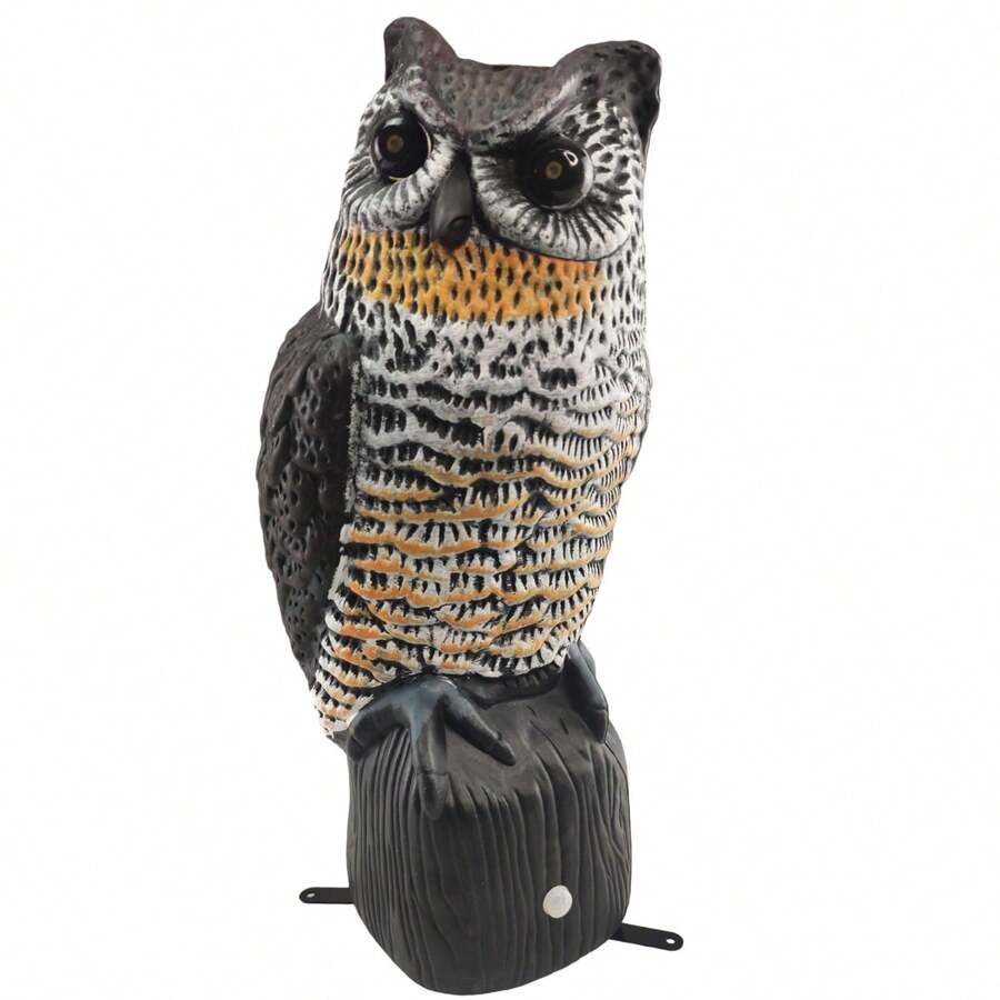Solar Owl Repellent Lights Up Eyes Realistic Noise Protection Garden Backyard Site Keeps Animals