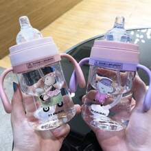 240ml Anti-Leak Baby Bottle Cup With Straw And Spout For Baby Learning Children's Water Bottle - 紫色2噴頭240ml - 查看 7