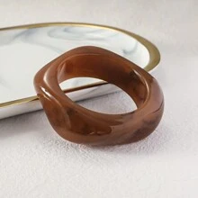 1pc Marble Pattern Asymmetrical Shaped Resin Bracelet - Bracelet - View 15