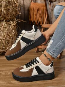 2024 Autumn/Spring Women Breathable Thick Sole Casual Sneakers, Korean Style Retro Sport Shoes, Fashion