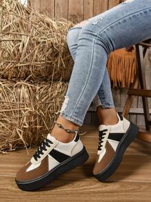 2024 Autumn/Spring Women Breathable Thick Sole Casual Sneakers, Korean Style Retro Sport Shoes, Fashion