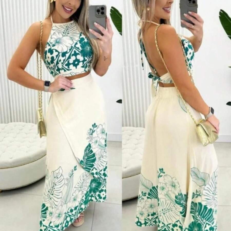 Lulu Skirt And Crop Top Set - 薄荷綠 - 查看 1