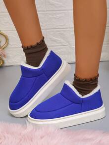 Dép đi trong nhà đế dày, mềm mại, màu xanh hoàng gia tối giản mới dành cho nữ, đế mềm, cỡ lớn, thoải mái, êm ái khi đi trên sàn gỗ cứng - Xanh đậm - Xem 4