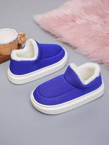Dép đi trong nhà đế dày, mềm mại, màu xanh hoàng gia tối giản mới dành cho nữ, đế mềm, cỡ lớn, thoải mái, êm ái khi đi trên sàn gỗ cứng - Xanh đậm - Xem 6