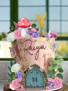 32 件仙女蛋糕装饰物、仙女生日派对蛋糕装饰用品、迷你蘑菇蝴蝶绿叶蛋糕装饰、仙女蛋糕装饰、仙女派对用品装饰、适用于生日蛋糕烘焙装饰、森林主题蛋糕装饰 - 多色 - 查看 1