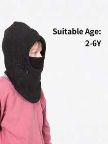 1 chiếc mặt nạ trượt tuyết mùa đông cho trẻ em từ 2-6 tuổi có mũ trùm đầu, mặt nạ trượt tuyết trùm đầu thời tiết lạnh và khăn giữ ấm cổ, phù hợp cho cả bé trai và bé gái - màu đen - Xem 5