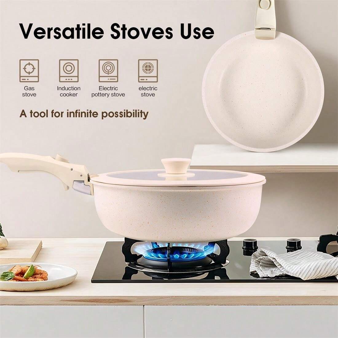 Household Cookware Set, Small Wok, Induction Cooker, Gas Stove