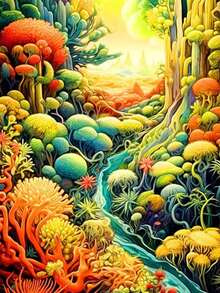 Bộ tranh kim cương Cactus Valley đầy màu sắc, Tranh khảm kim cương tròn mới tự làm, Tranh thêu kim cương, Trang trí tường nhà, Tác phẩm nghệ thuật treo phòng khách, Thủ công sáng tạo - Nhiều màu - Xem 6