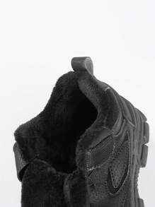 Fashionable Casual Teens Outdoor Winter Warm Plush Children Snow Boots For Boys, Girls PU Leather Low-Top Hook And Loop Children  Boots Sports Kids Shoes