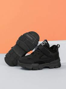 Fashionable Casual Teens Outdoor Winter Warm Plush Children Snow Boots For Boys, Girls PU Leather Low-Top Hook And Loop Children  Boots Sports Kids Shoes