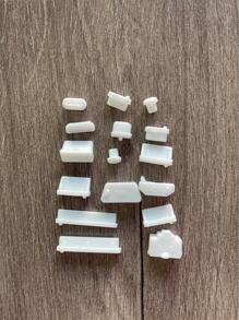 16pcs Set Of Silicone Dust Plugs Compatible With Apple Laptops
