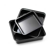 Three Pieces Set, Deep Square Baking Pan, Baking Cake Mold Set, Non-Stick Baking Pan, Durable Baking Utensils, Create Perfect Cake And Brownie Baking Pan. - Multicolor - View 3