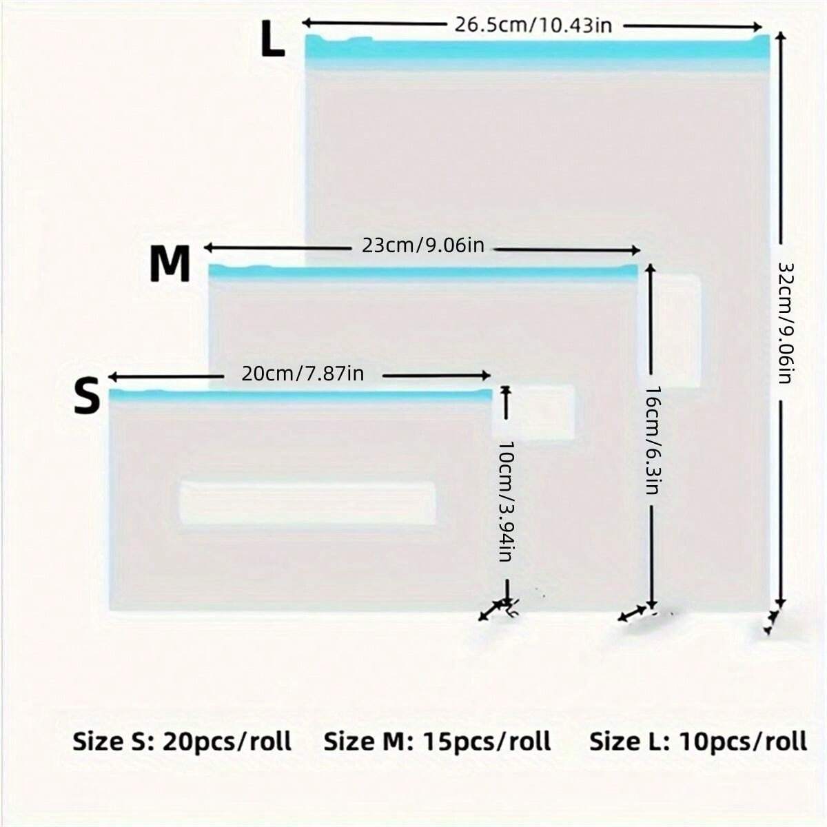 45 Piece Set Reusable Sealed Storage Bag, Travel Storage Bag