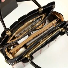Color-Block Stitching And Folding Color-Changing Business Bags, High-Class Ladies Handbags, Large-Capacity Multi-Layered Multifunctional Female Bags, Shoulder Bags For Party Dinners, Adult Female White-Collar Mommy Bags, Outdoor Travel With Adjustable Shoulder Straps, And Boston Bags For Fashion Dating Parties.
