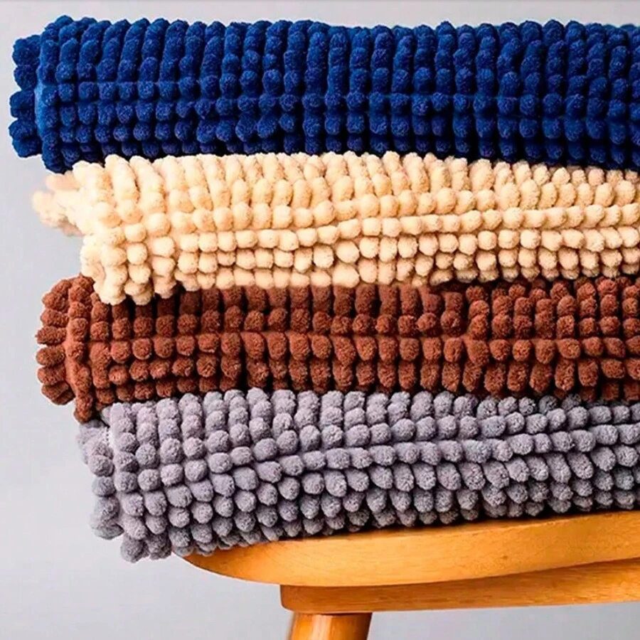 Bathroom Rug Kit 40x60 Non-Slip Microfiber Polka Dots Pasta Luxury Various Colors - 灰色 - 查看 1