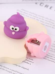 1/4pcs Creative Poop Shaped Pencil Sharpener, Cute Cartoon Mini Pencil Sharpener For Kids, Students