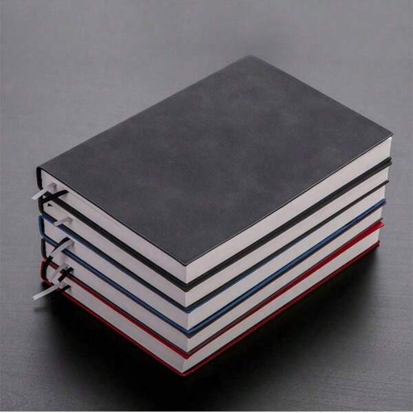 1pc A6 Business Notebook Office Notebook Soft Faux Leather Book A6 Journal Meeting Record Notepad