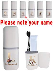 Customized Name Toothbrush Organizer Case Dustproof Toothbrush Cup Toiletries Storage Box Toothpaste Protect Cover Holder Portable Mouthwash Cup Ideal For Outdoor Travel Household Bathroom Accessories - White - View 7