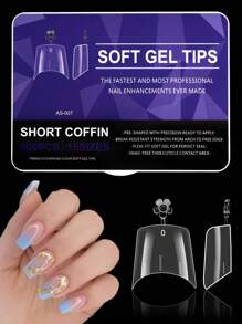 600 CÁI Long Coffin Medium Almond Full Cover Soft Gel Clear Nail Tips Nửa Matte Pre-Shaped Press On False Nail Tips Để Nối Dài Móng Tay Giả Làm Móng Tay 15 Kích Cỡ - Trong sáng - Xem 18