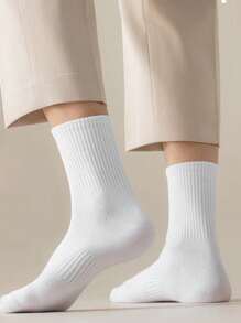 20 Pairs Plus Size Unisex Thin Breathable Antibacterial Odor-Resistant Crew Socks, Suitable For All Seasons