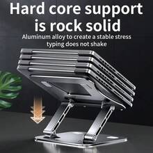 Giá đỡ điện thoại di động, máy tính bảng, giá đỡ máy tính xách tay bằng hợp kim nhôm có thể điều chỉnh, giá đỡ máy tính bảng, giá đỡ máy tính xách tay đa năng, giá đỡ gấp gọn, giá đỡ làm mát - Nhiều màu - Xem 4