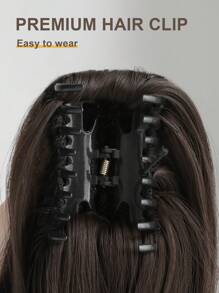 爪形马尾接发 黑色金色 12 英寸耐热纤维合成短马尾假发 适合女士女孩日常使用 - 黑棕色 - 查看 6