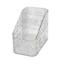 Multipurpose Organizer Box Acrylic Makeup Holder For Brush Lipstick Blush Pens 3 Cavities - Trong sáng - Xem 3