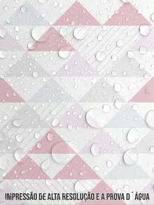 5 Meter Roll Self-Adhesive Wallpaper Soft Triangles In Pink And Gray Washable Bedroom Living Room Kitchen Bathroom - Mẫu 01 - Xem 5