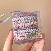 8PCS Phụ nữ Cô gái Đơn giản Cơ bản Đàn hồi Dây buộc tóc Scrunchie Dây buộc tóc đuôi ngựa Dây cao su Thời trang Băng đô Phụ kiện tóc - Nhiều màu - Xem 13