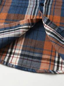 年轻男孩休闲学院风图案印花长袖宽松衬衫，秋季