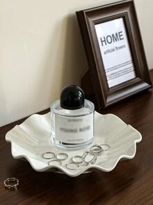 1 Khay đựng bằng sứ trắng, trang trí bàn theo phong cách Pháp, khay đựng đồ trang sức và trang trí nhà cửa - trắng - Xem 2
