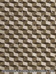 5 Meter Roll Self-Adhesive Wallpaper Geometric Cubes 3D Earth Tones Washable Bedroom Living Room Kitchen Bathroom - Model 01 - View 5