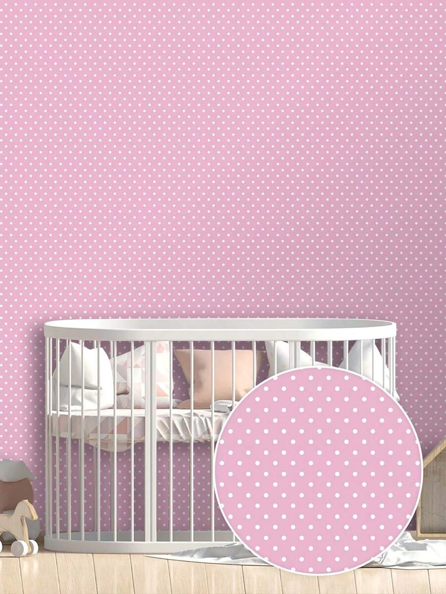 5 Meter Roll Pink Polka Dot Self-Adhesive Wallpaper Washable Bedroom Living Room Kitchen Bathroom - 型號01 - 查看 1