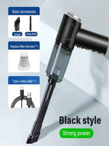 2 In 1 Car Vacuum Cleaner, 4500Pa Strong Power LED Vacuum Cleaner, Portable Vacuum Cleaner For Home And Car - Multicolor - View 3